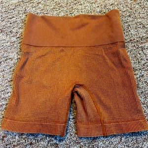 Burnt Orange Biker Shorts